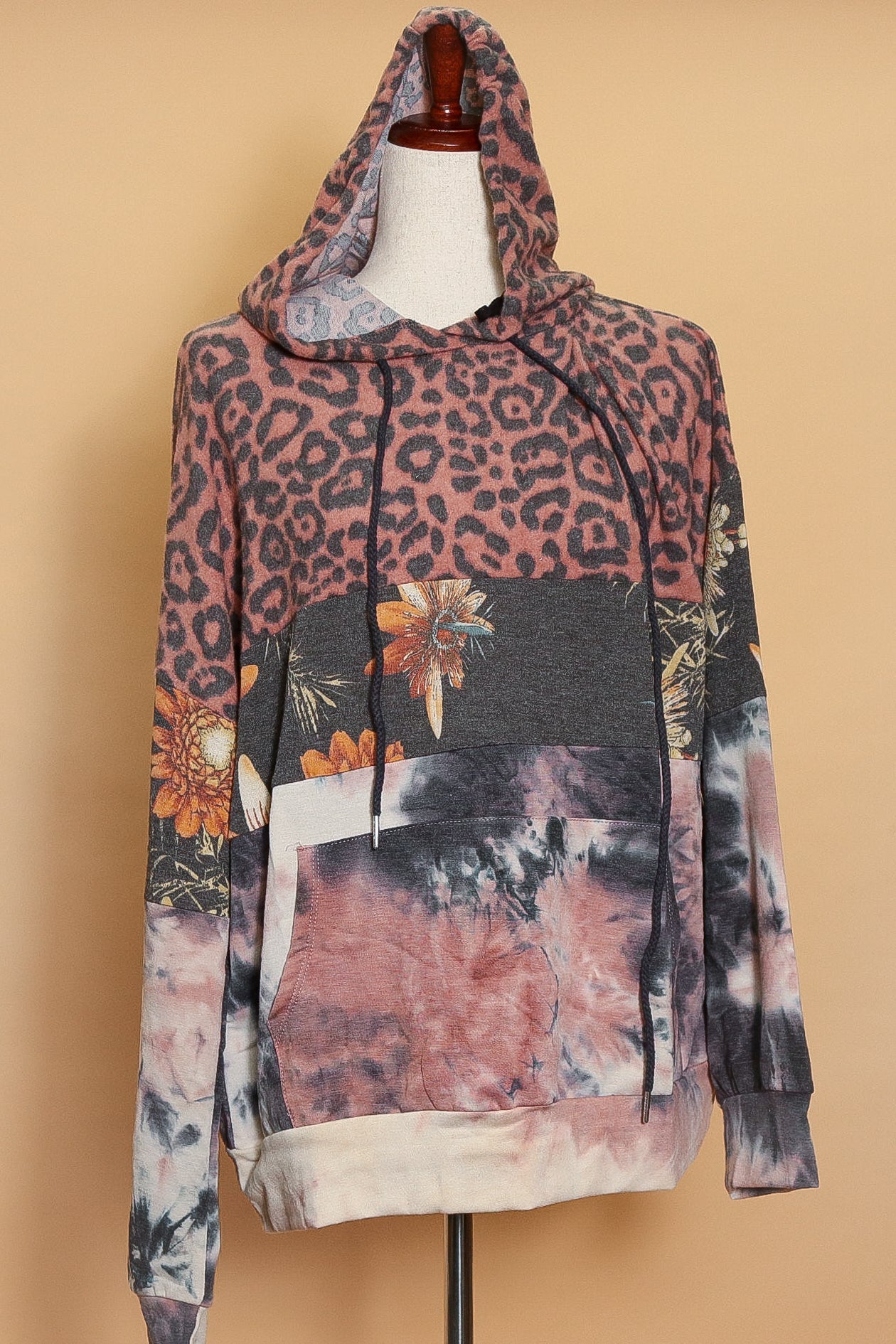 Animal Print Design Mix Hoodie