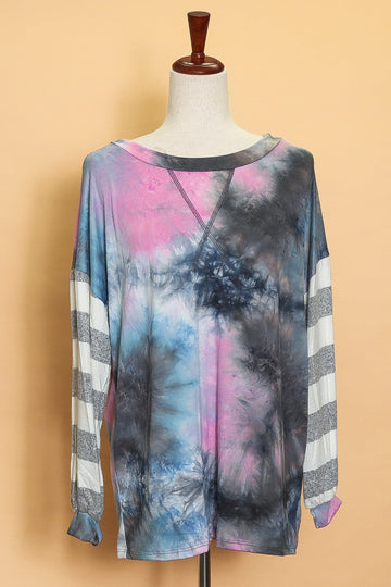 Tie Dye Stripe Sleeve Top (5pc)