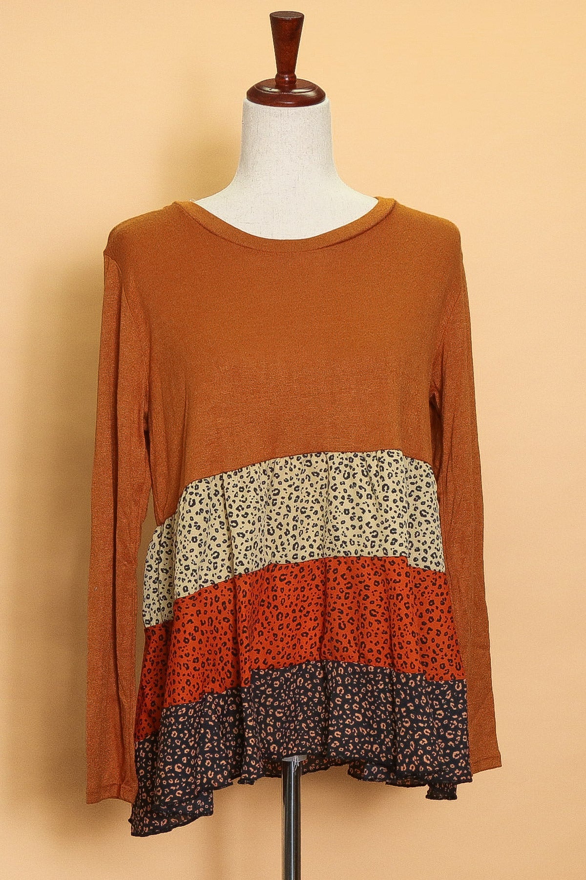 Pumpkin Animal Tiered Blouse