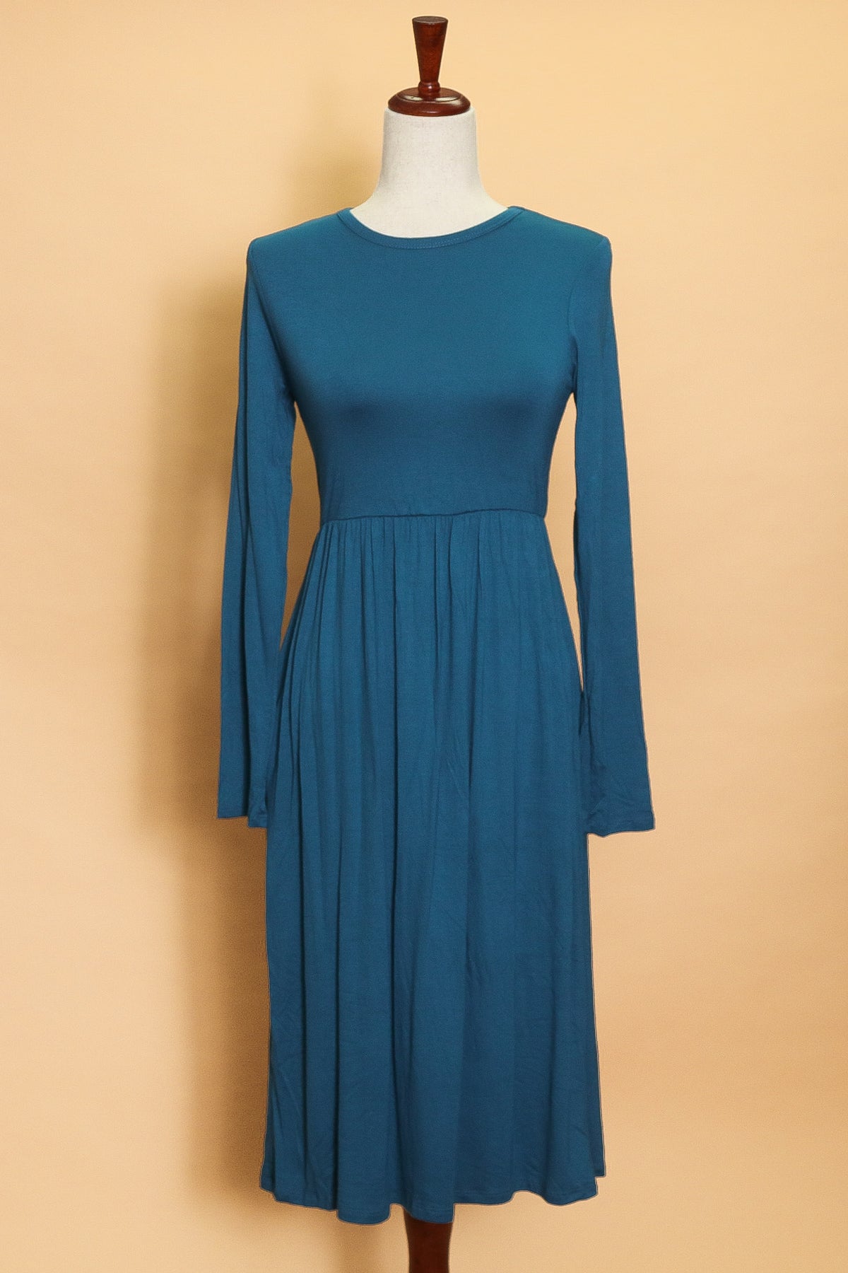 Teal Long Sleeve Midi Dress (7pc)