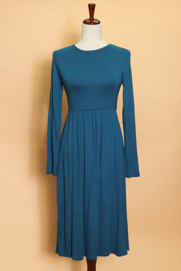 Teal Long Sleeve Midi Dress (7pc)