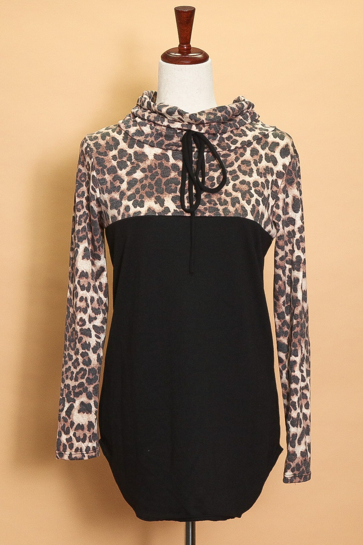 Animal Cowl Neck Pullover
