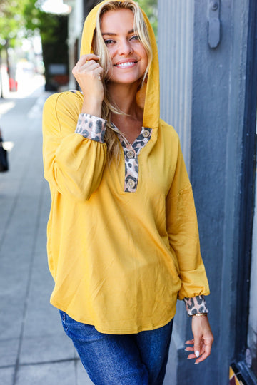 Butterscotch Animal Button Hoodie