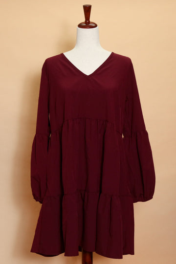 Wine Tiered Dress (5pc)