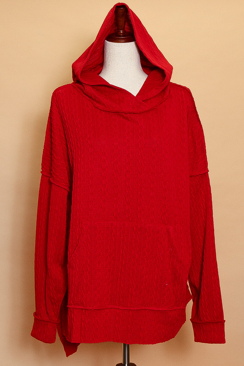 Plus Oversize Hoodie Pullover with Kangaroo Pocket (3pc)