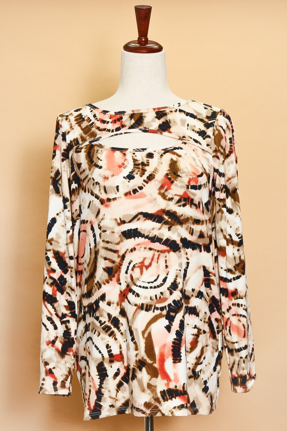 Abstract Cut Out Tie Dye Top