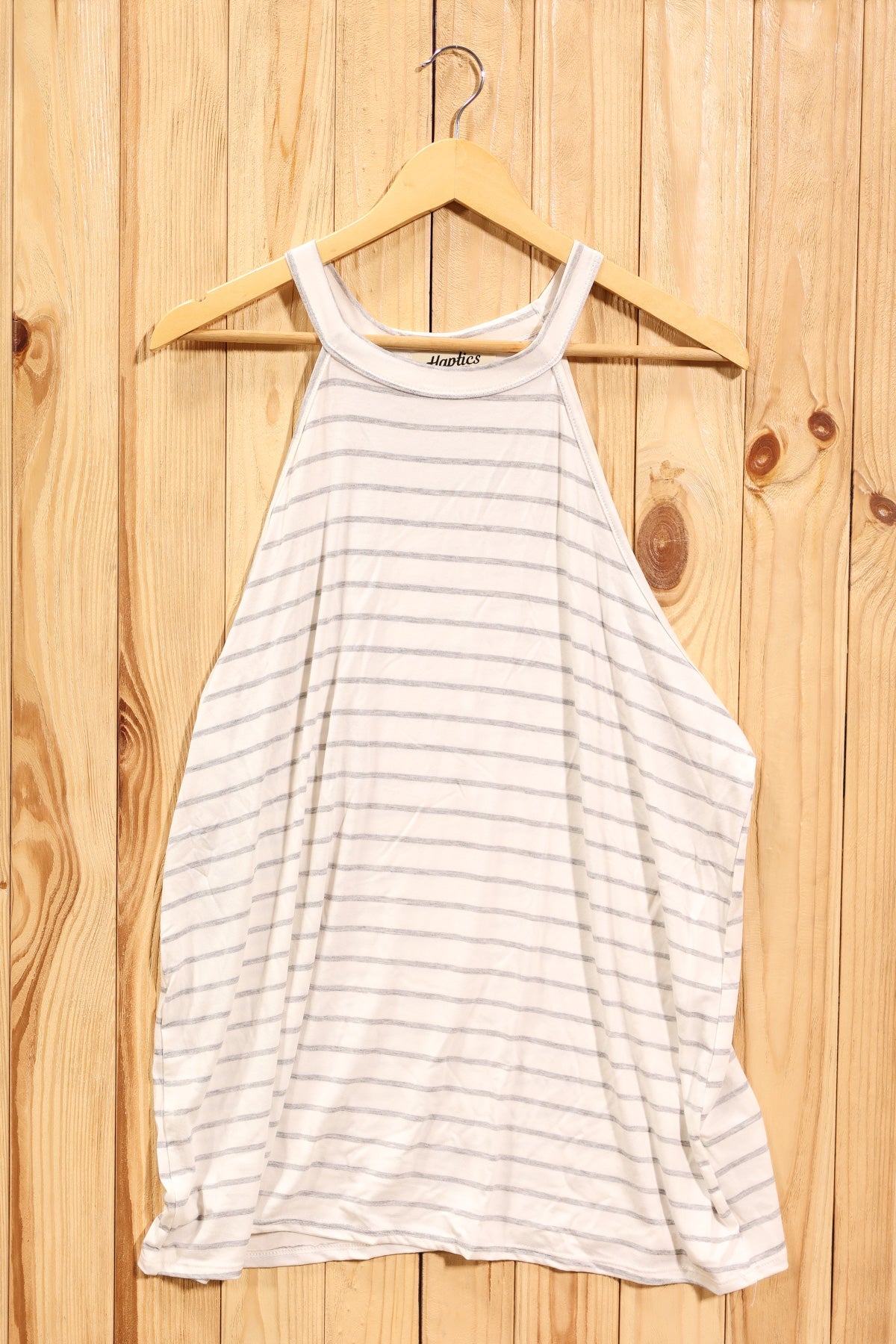Plus Grey and Ivory Stripe Top