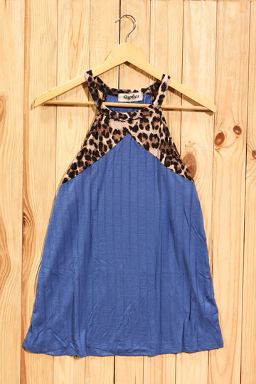 Blue Animal Print Top (2-1-1)