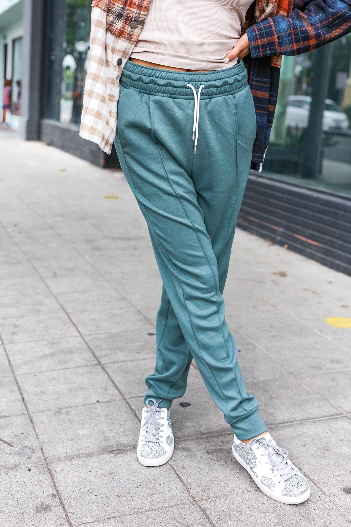 Ash Jade Knit Front Seam Sweatpants (Open Pack)