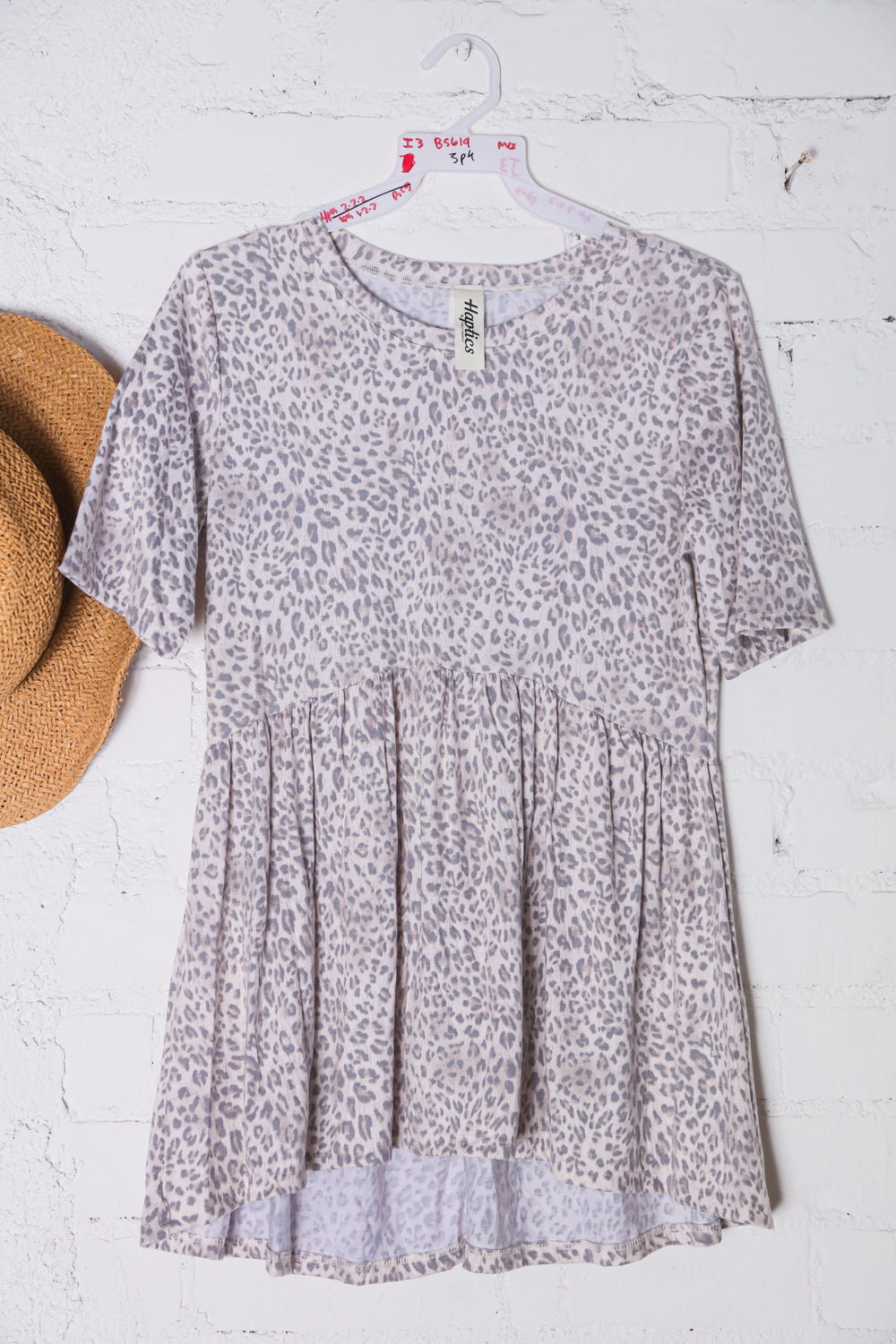 Animal Taupe Print Babydoll Top