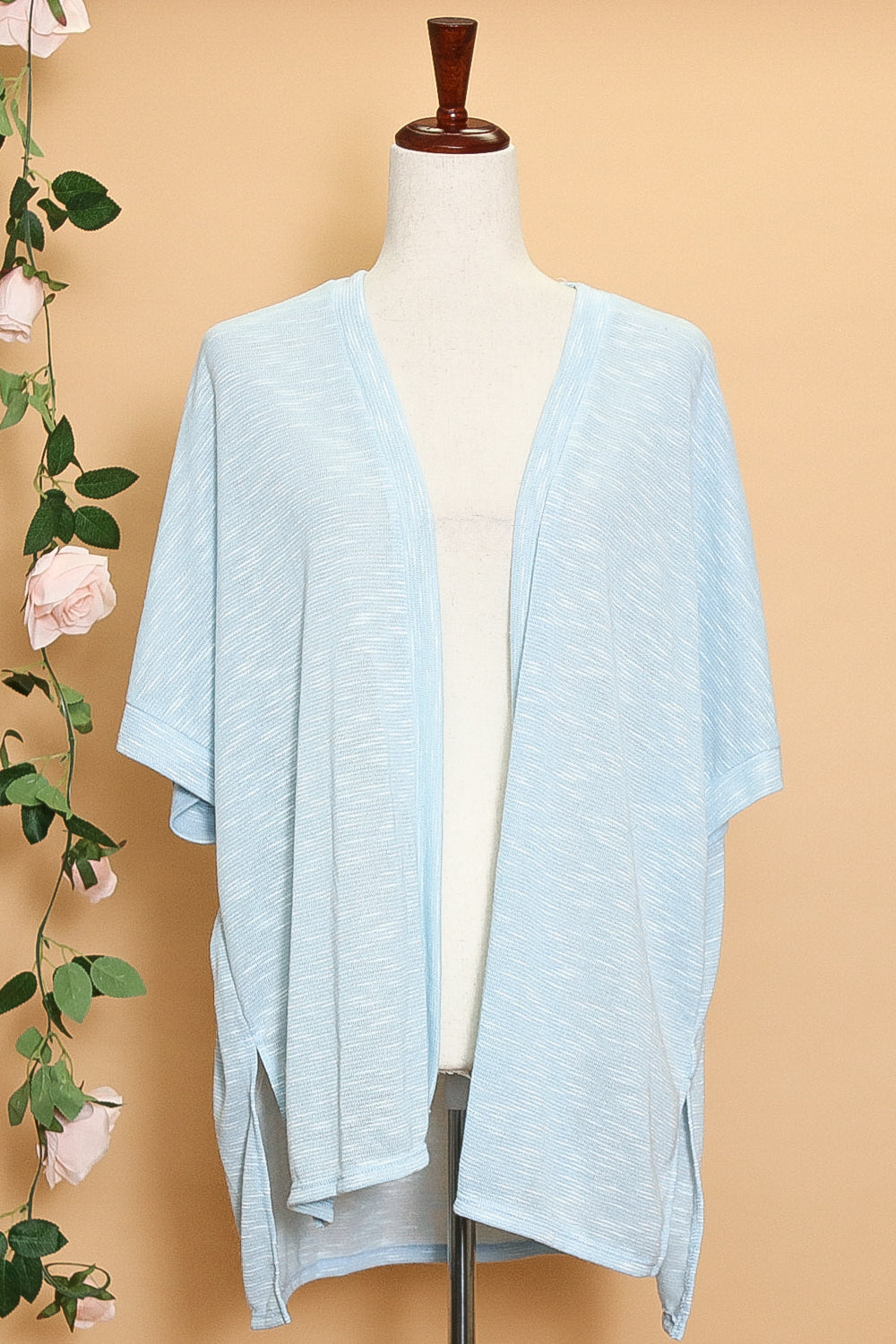 Banded Edge Dolman Two Tone Slub Cardigan
