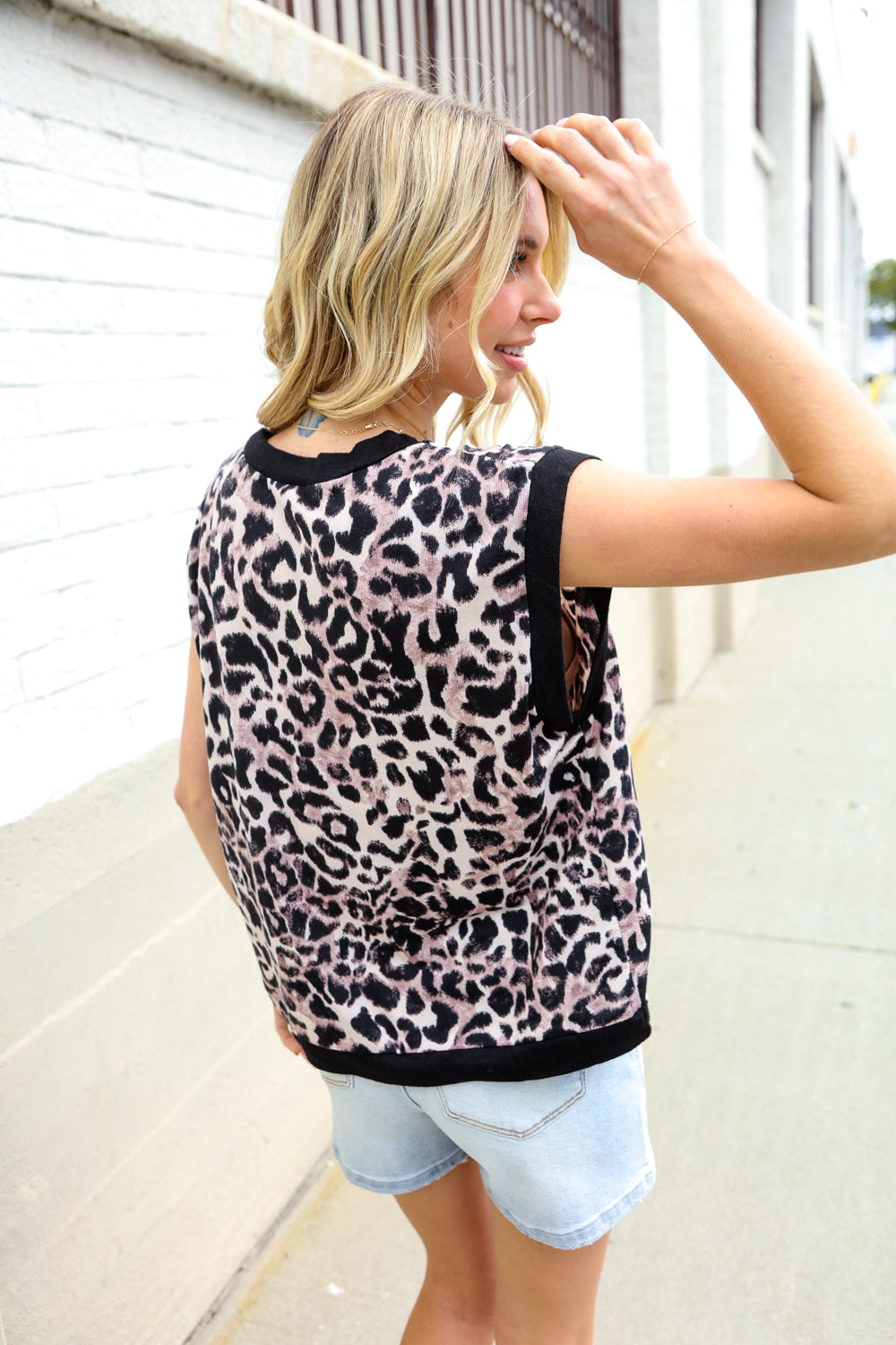 Be Bold Dolman Short Sleeve Leopard Print Knit Top (Open Pack)