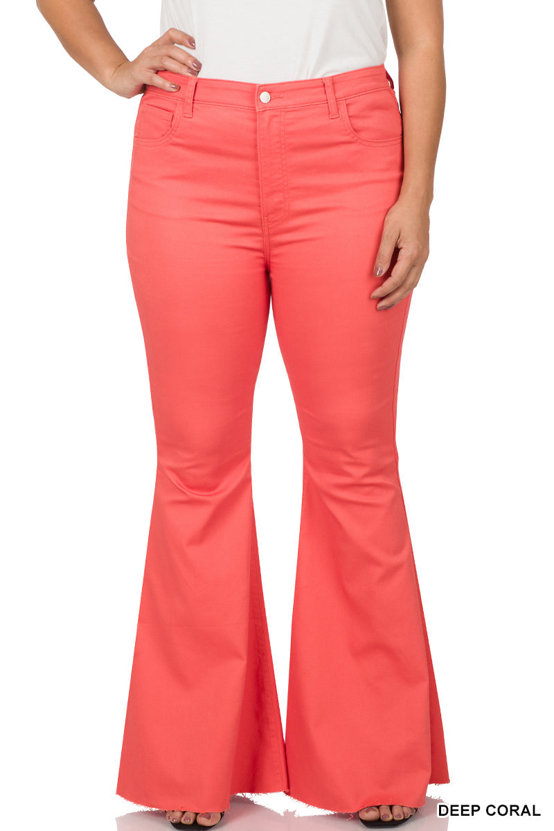 All You Need Coral High Waist Flare Leg Denim Jeans (Open Pack)