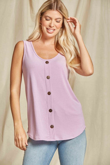 Button Sleeveless Tank Top (2 Colors)