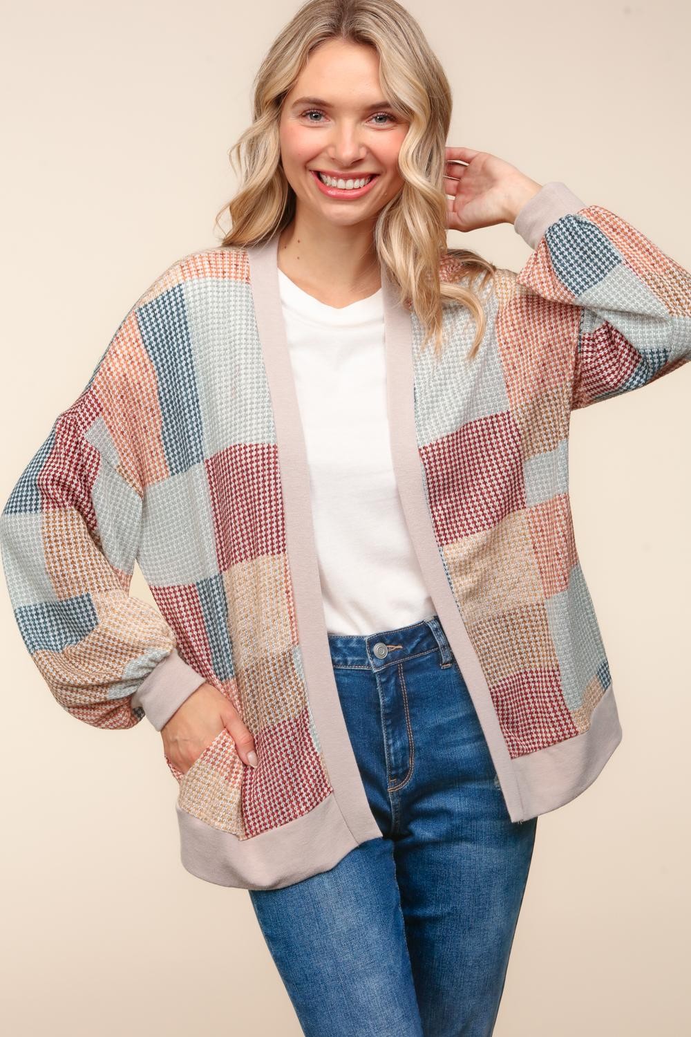 Plus Oversized Patchwork Print with Side Pockets