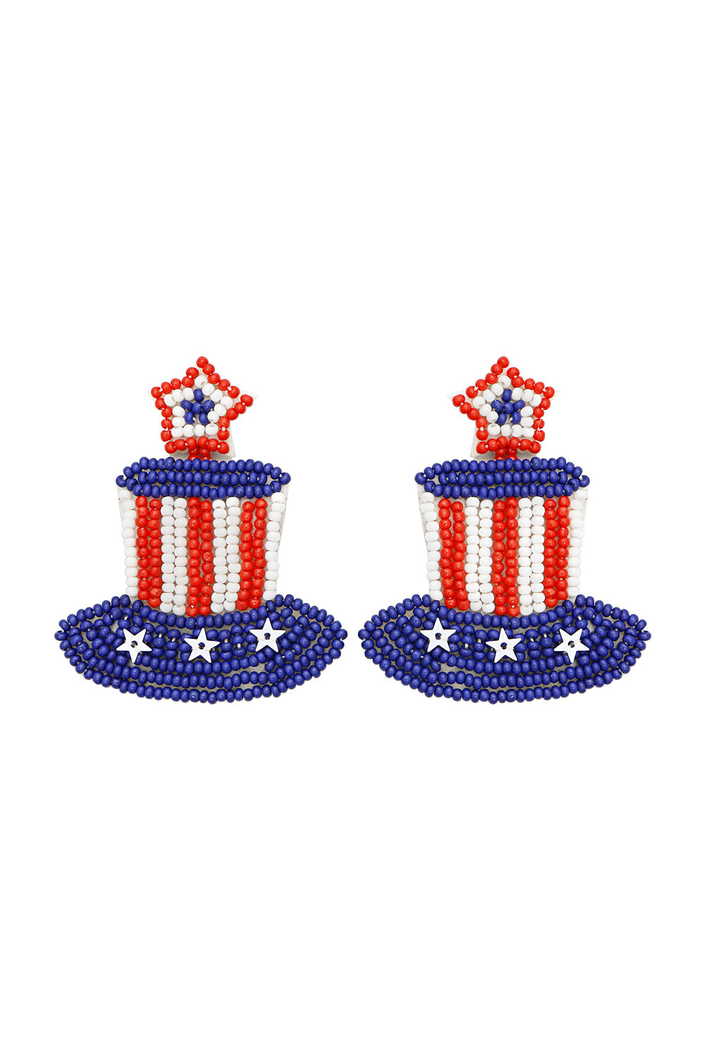 Patriotic Amertican Bald Eagle Beaded Earrings (Open Pack)